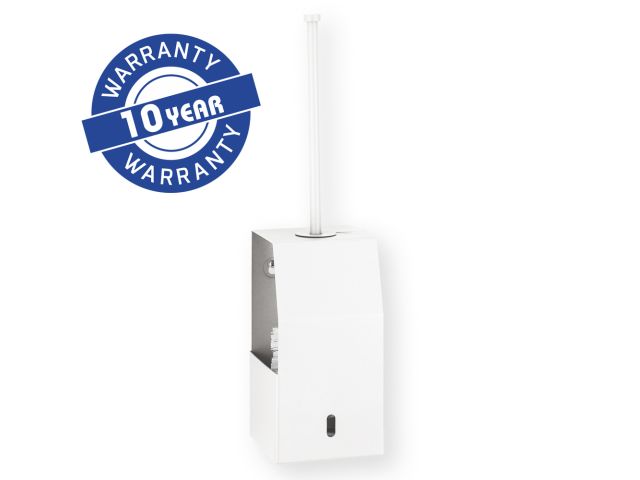 MERIDA STELLA WHITE LINE toilet brush with a wall-mounted holder, white